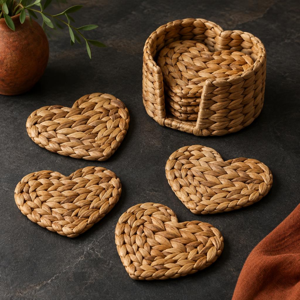 Heart Coasters & Caddy